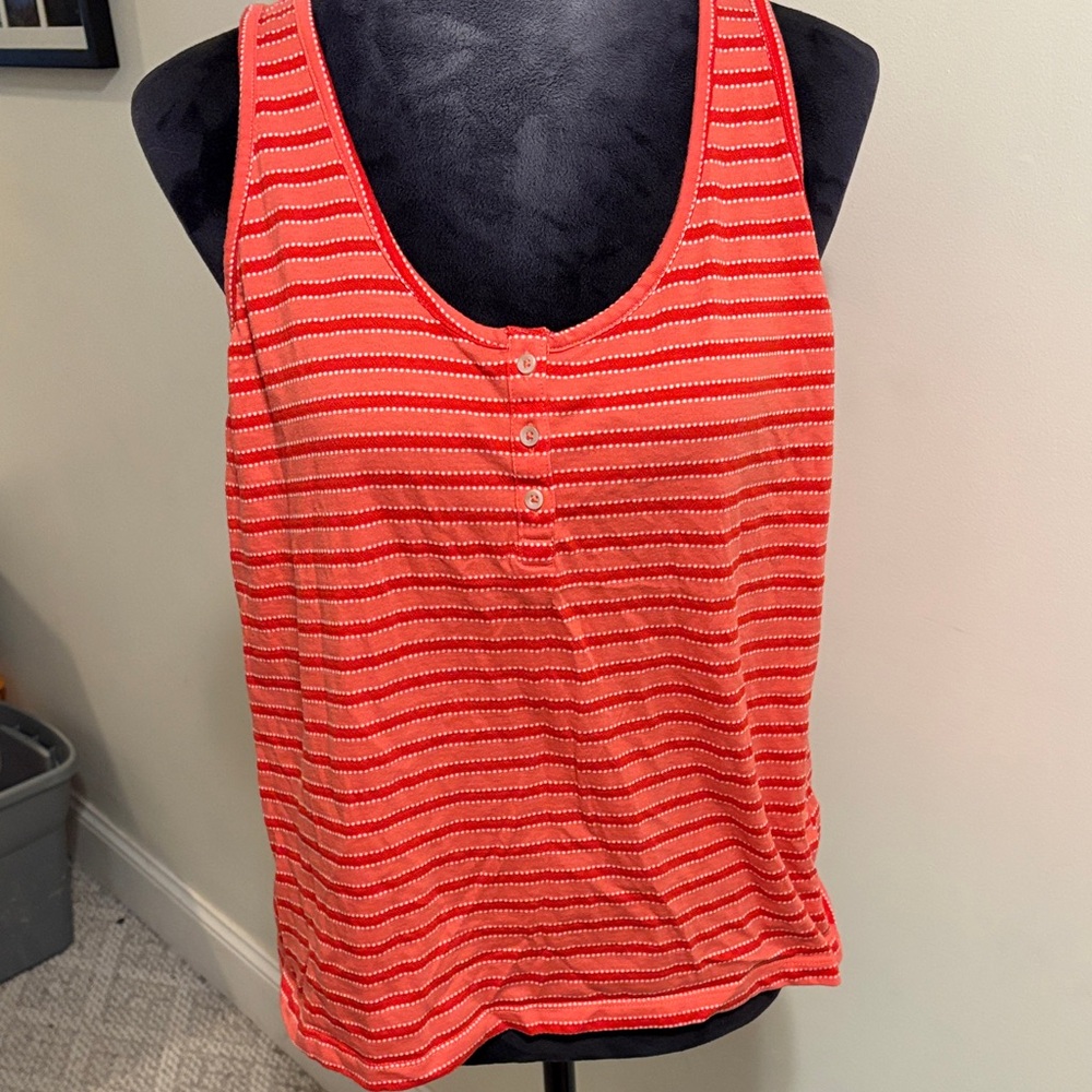 Sonoma Coral Striped Tank Top